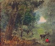 Wilhelm Busch Waldlandschaft mit Heufuder und Kuhen oil painting artist